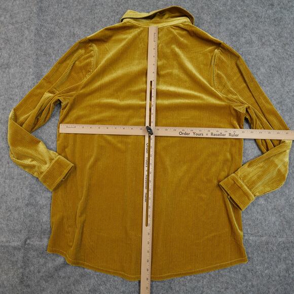 Soft Surroundings Top Womens Large Tunic Button Front Corduroy Gold Mustard Fall - Picture 6 of 9
